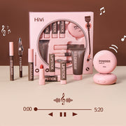 Набор косметики в подарок для женщин с помадой, BB-кремом, прессованной пудрой, подводкой для глаз и тушью для маминого дня