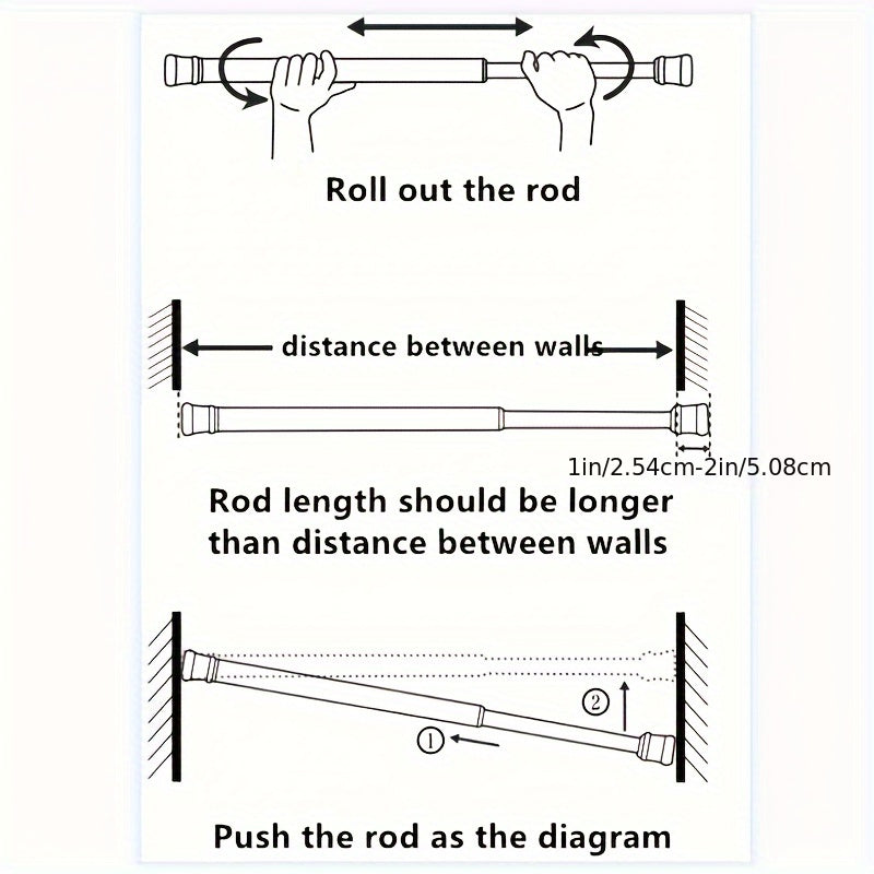 Adjustable RV Refrigerator Safety Bar for Cabinets and Windows, Rustproof, 40.64cm–71.12cm
