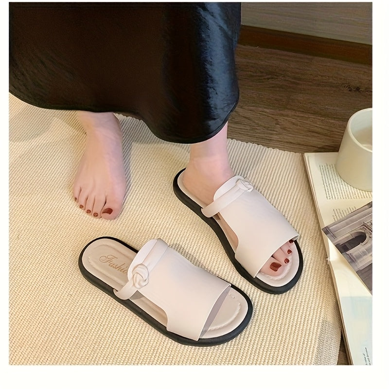 Women's Casual Slip-On Sandals Open-Toe Flat Summer Shoes