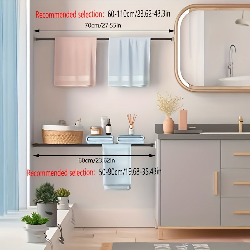 Telescopic Curtain Rod for Shower, Clothes Drying, Hanging, No Drilling