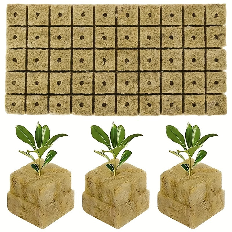 Pack of 100 Square Soilless Seedling Trays for Plant Germination and Seedling Tools