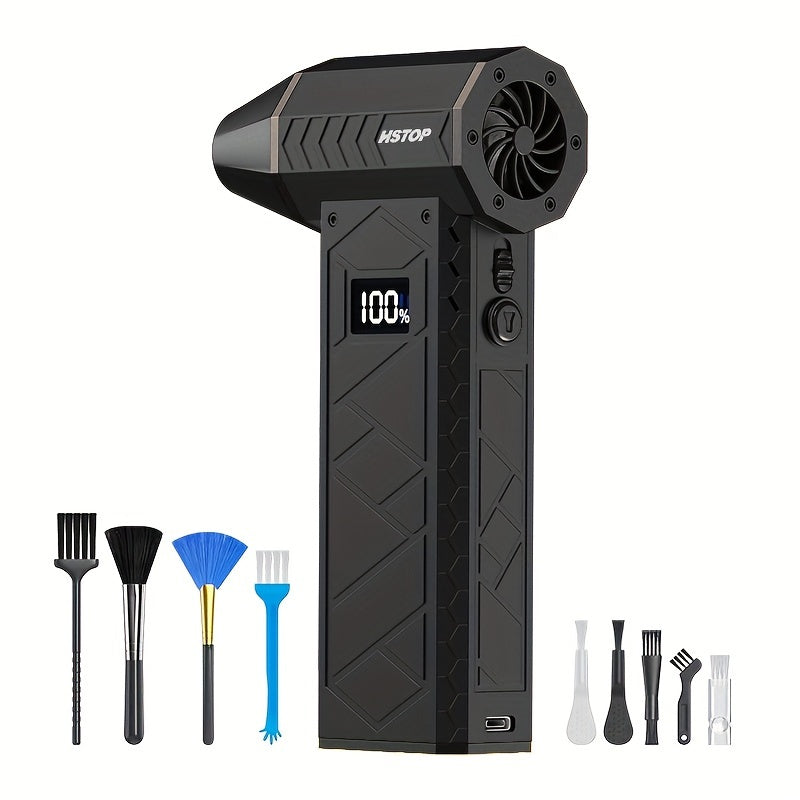 Ручной турбореактивный воздушный насос - перезаряжаемый через USB, черный, портативный вентилятор