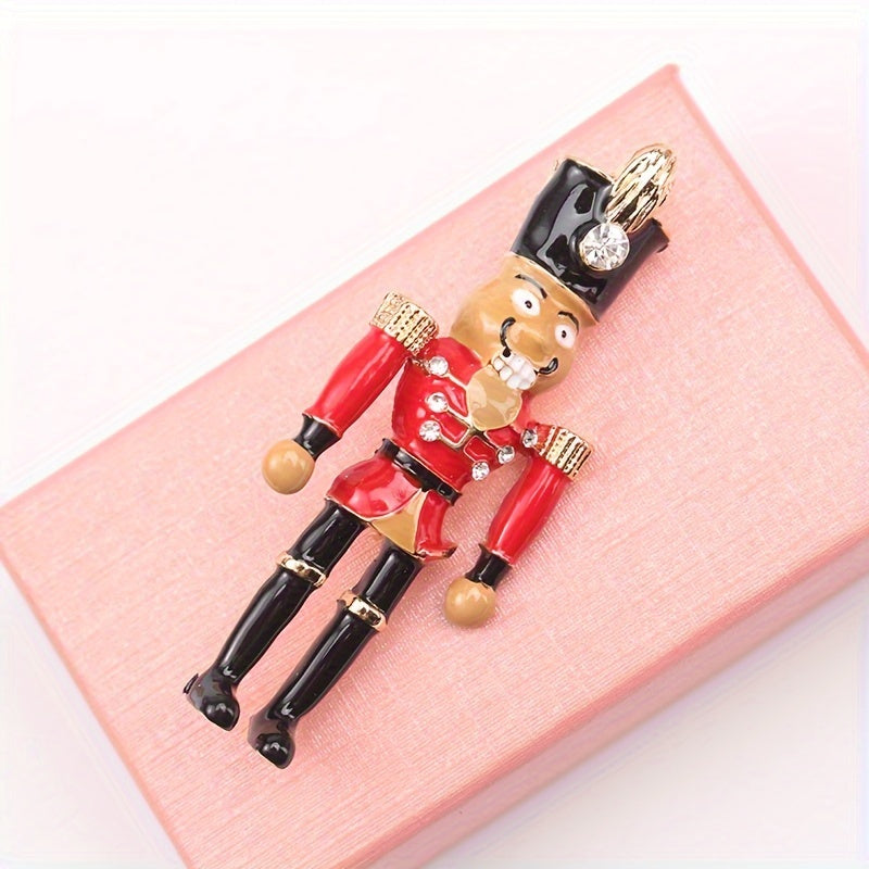 Holiday Nutcracker Soldier Brooch Pin Festive Decorative Accessory