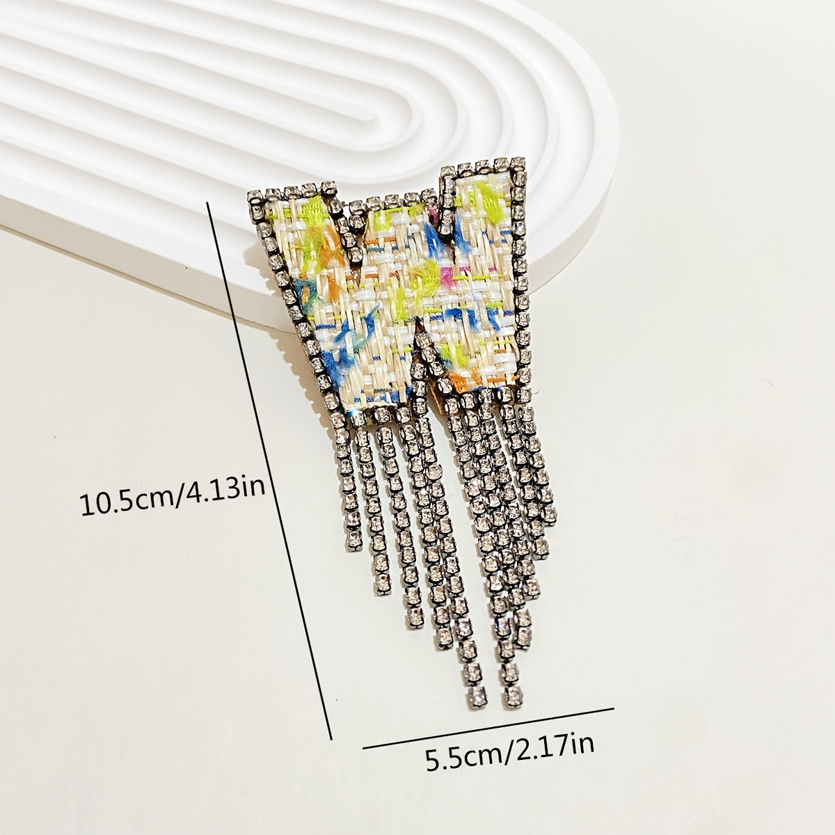 Women's Rhinestone Letter Brooch Irregular Woven Design Jewelry