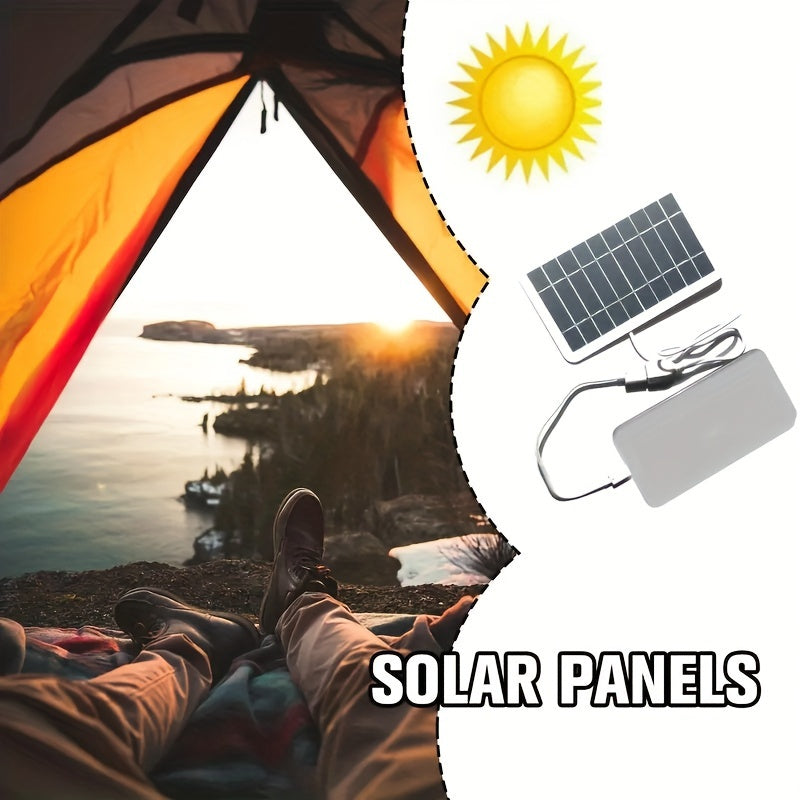 Portable Outdoor Solar USB Charger for Phones, Flashlights, Fans Camping Travel