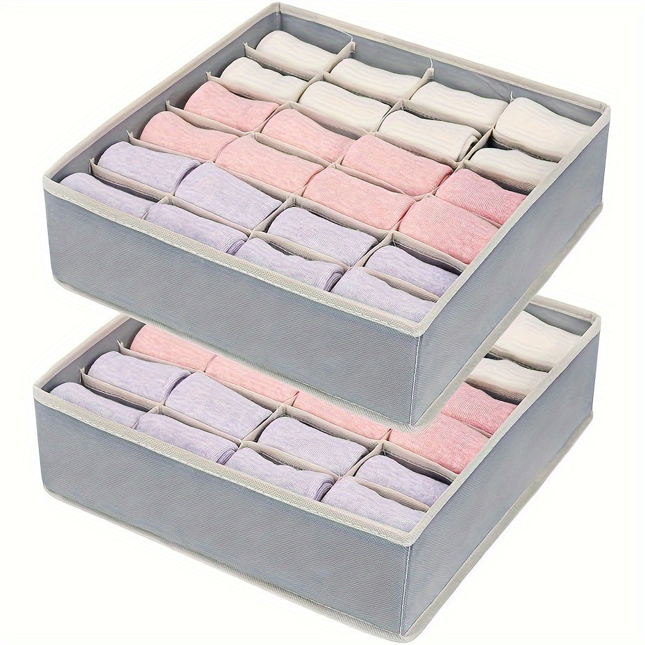 Set of 2 Foldable Drawer Organizers for Socks Ties Underwear Closet Storage