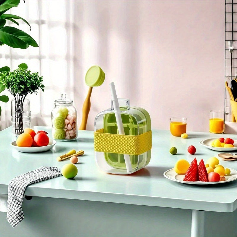 Sayohat va tashqarida faoliyat uchun qopqog'li ikki maqsadli silikon muzqaychi tayyorlagich