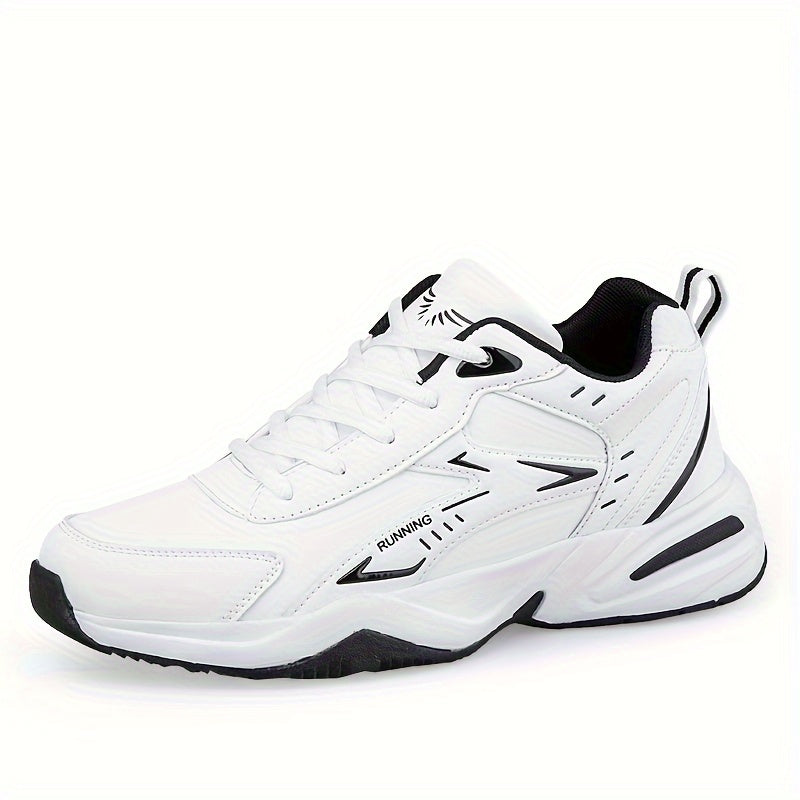 Men's Casual Running Shoes with Striped and Solid Design Breathable Fabric TPR Sole