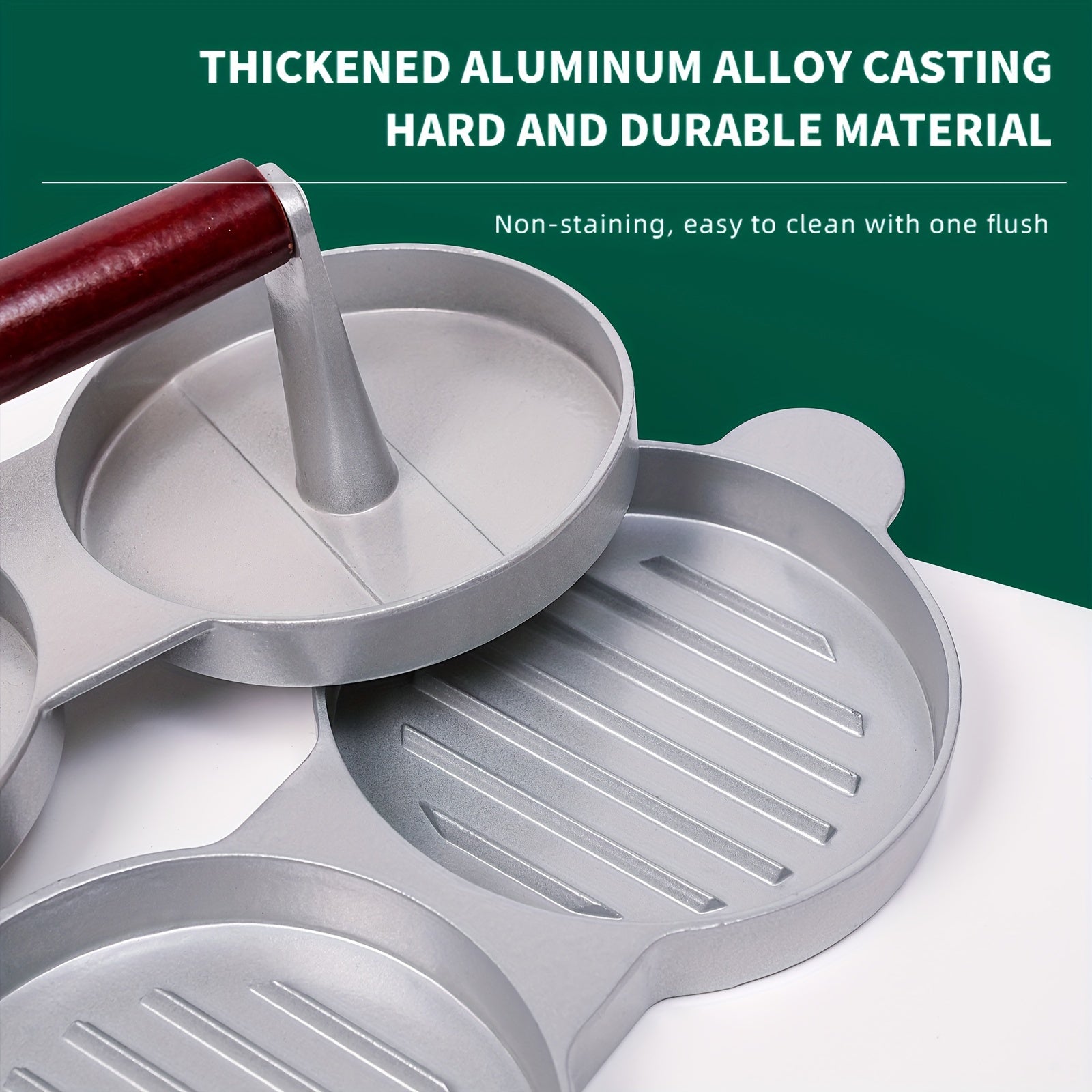 Compact Meat Patty Maker for 3 Patties Portable Burger Press for Grilling and BBQ