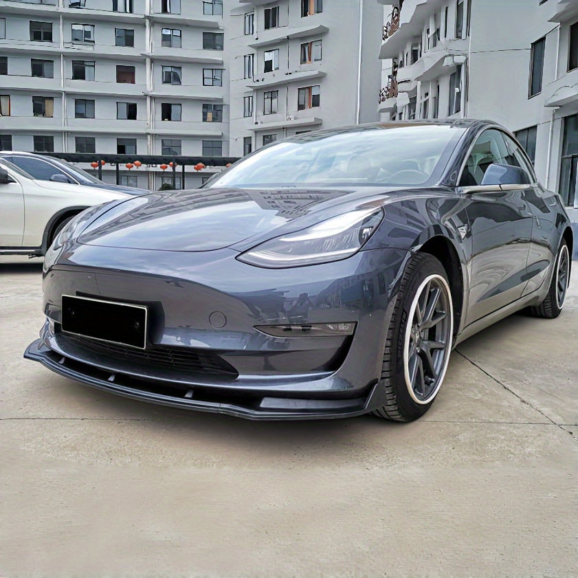 Передний спойлер из ABS черный для Tesla Model 3 2017-2022 автомобильная модификация