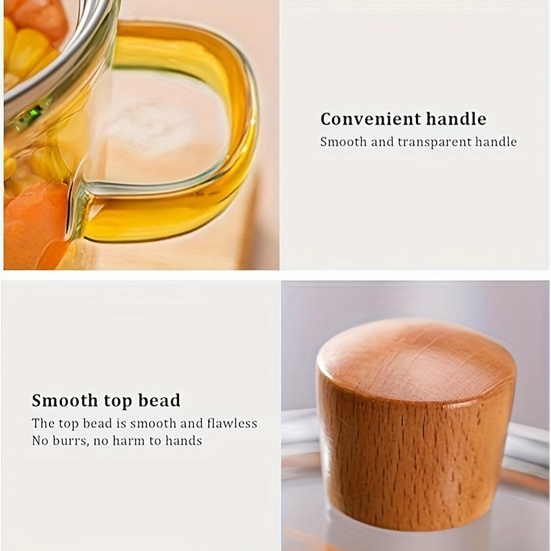 Borosilikat shisha plita qozoni 1.5L, qopqog' bilan, issiqlikka chidamli shaffof pishirish qozoni, sho'rva, sut, kastryul uchun