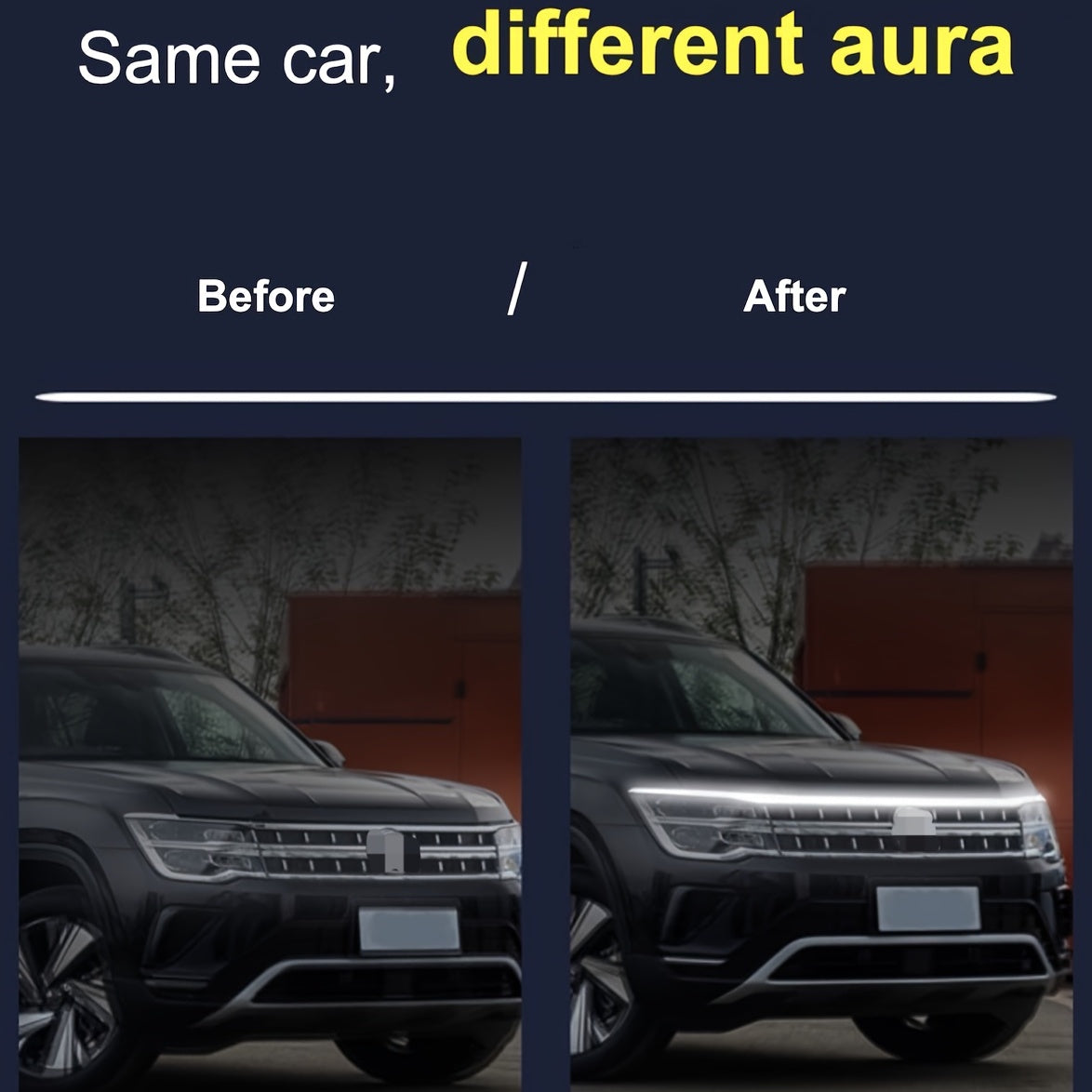 Универсальный светодиодный светильник для капота автомобиля 12V, без батареи, индикатор запуска двигателя