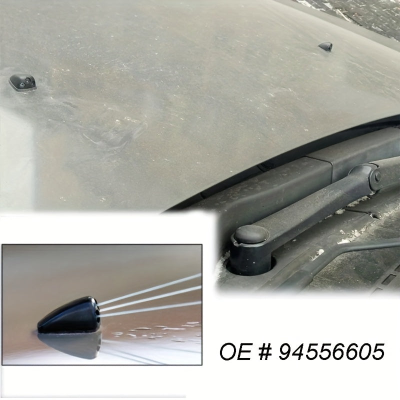 2 piezas de boquilla de limpiaparabrisas de plástico negro con tres orificios para accesorios de coche