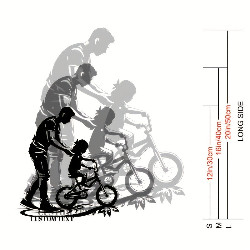 Personalized Cycling Wall Art for Family Black Iron Bedroom Decor for Ages 14 and Up