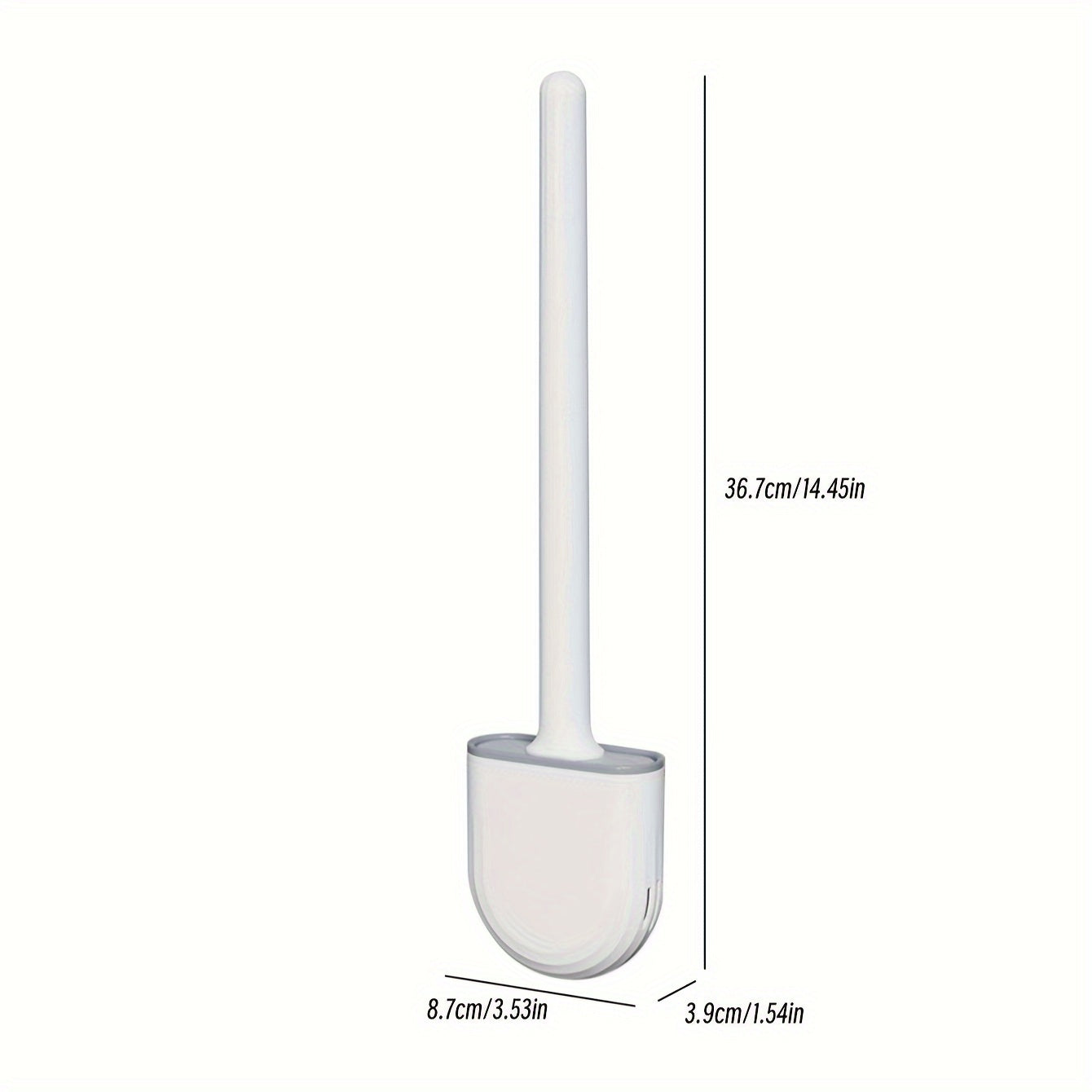 Conjunto de cepillo de inodoro de silicona sin esquinas, de montaje en pared, con mango largo para una limpieza fácil