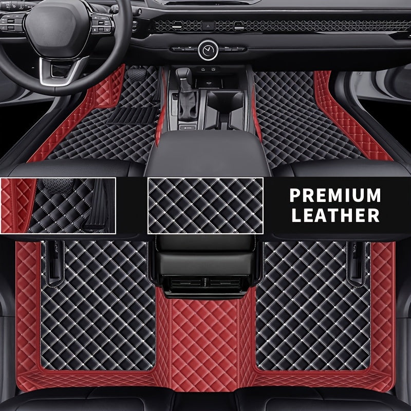 Car Floor Mats Leather 3-Piece Set All-Weather Durable for Left-Hand Drive