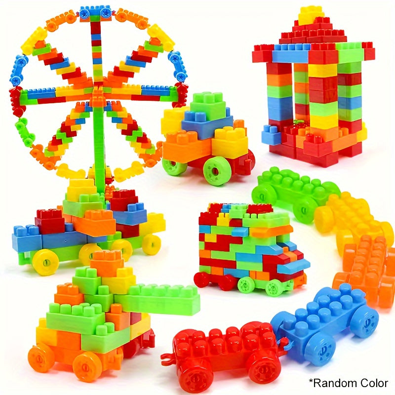 Educational Toy Blocks for Kids 3+ 100 Pieces Mixed Color Plastic Motor Skills Creativity Gift
