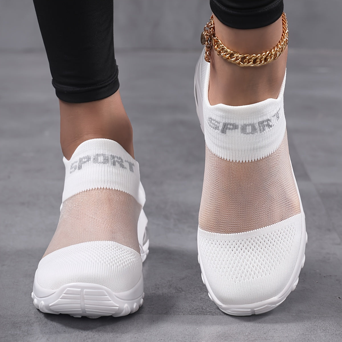 Women’s Slip-On Sneakers White Casual Comfortable Flat Shoes EU 35-42