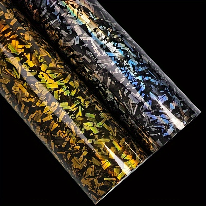 Karbon PET Rainbow Laser Qadoqlash Rulonli Yopishtiruvchi Avtomobilni Qoplash uchun