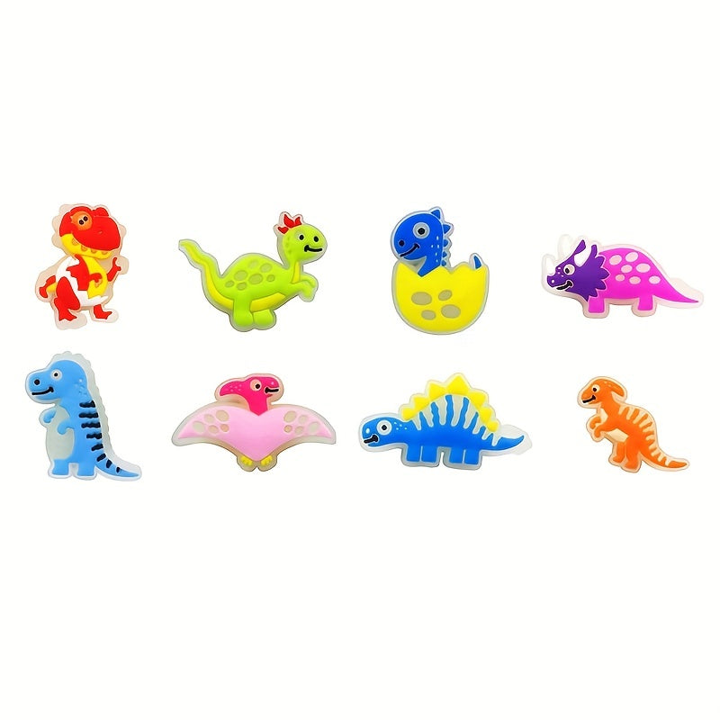 12 шт. украшений для обуви динозавров для мальчиков PVC светящиеся украшения для сабо и сандалий