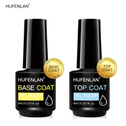 Long-Lasting Gel Nail Polish Set with 2 Top Coats and Base Coat for Shiny Odorless Finish