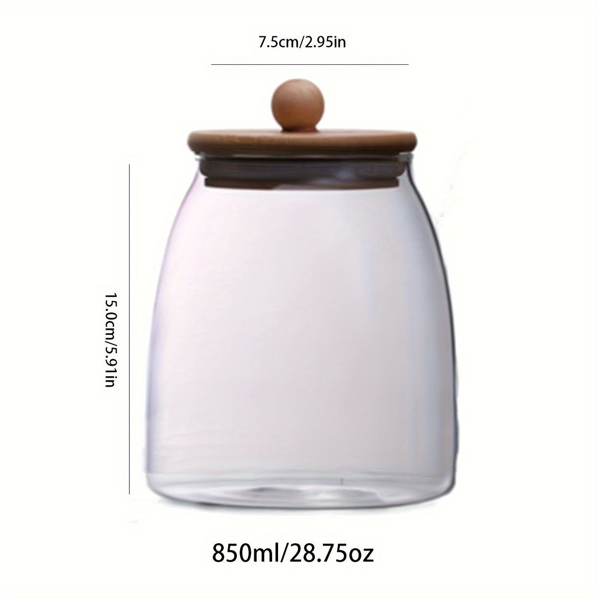 Clear Glass Jar with Lid for Candy Tea Nuts Storage Airtight Cylinder Canister