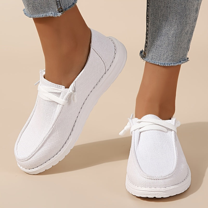 Women's Canvas Slip-On Loafer Shoes Casual Outdoor Footwear