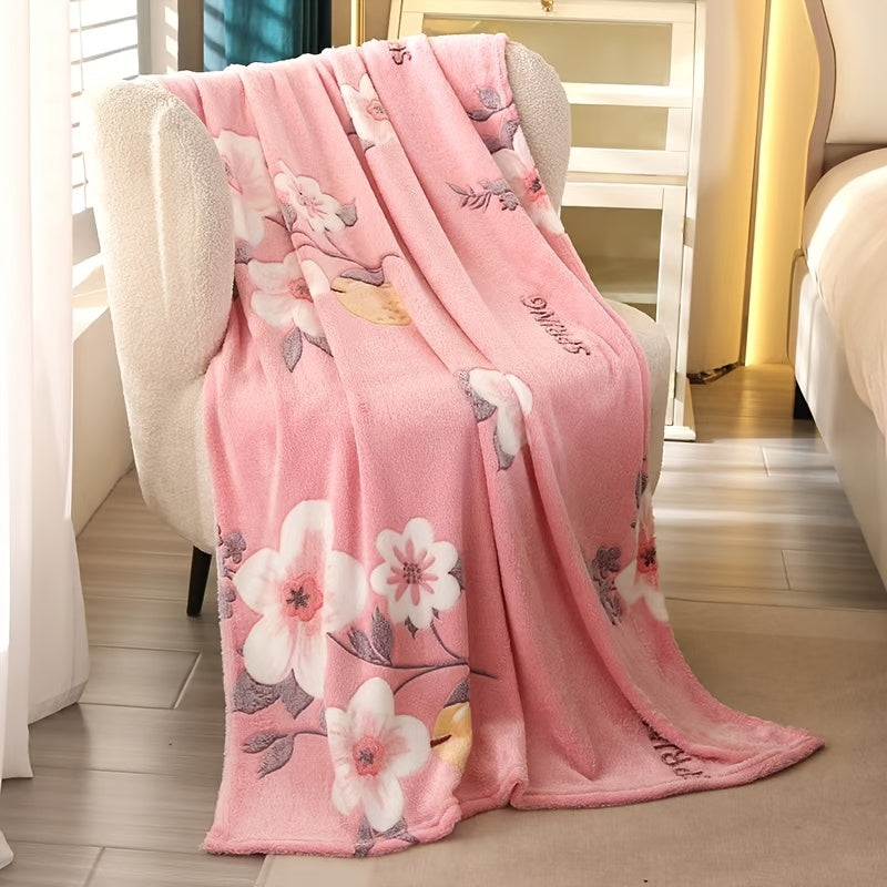 Gul naqshli flanel yostiq uchun choyshab, divan, yotoq, ofis, avtomobil uchun qulay, barcha mavsumlarga mos