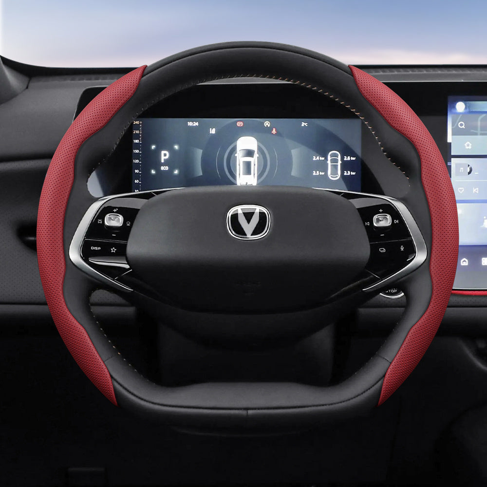 Universal Breathable Faux Leather Steering Wheel Cover Non-Slip Durable For All Seasons
