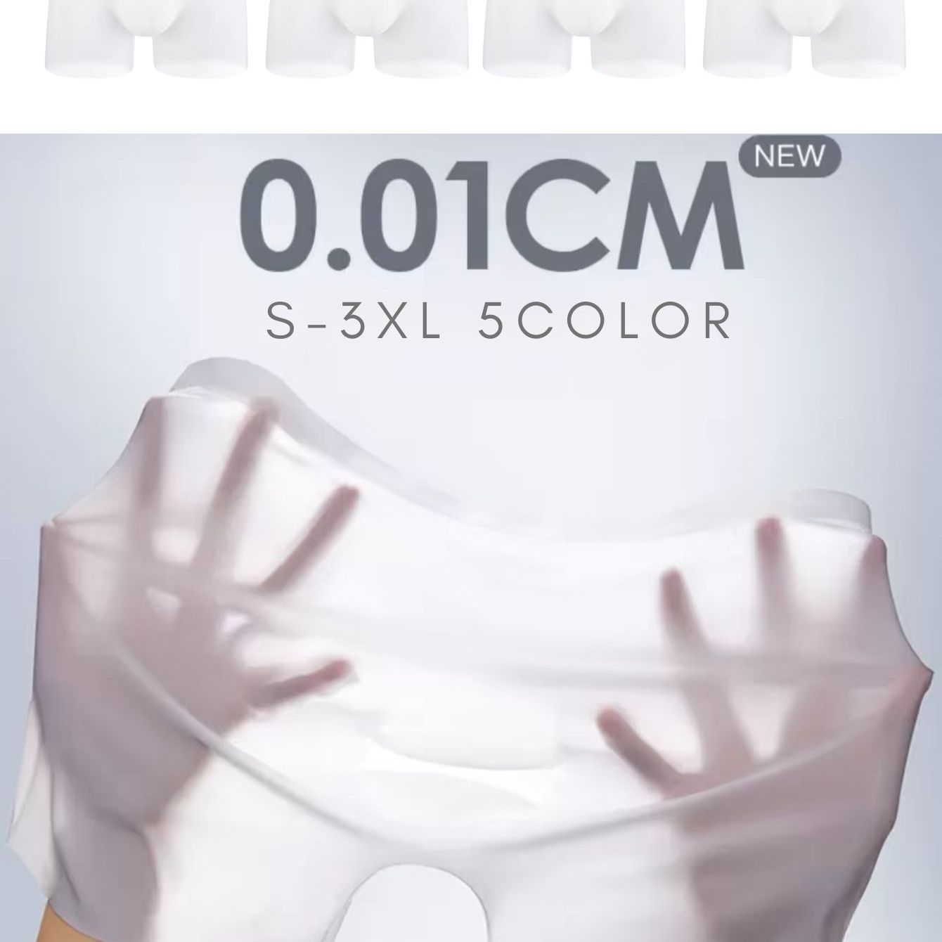 Pack de 4 bóxers semi-translúcidos transpirables para hombre, ropa interior delgada, elástica y fresca