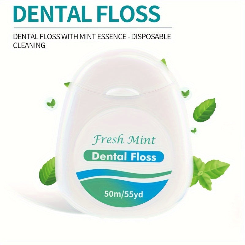 Diş ipi lentasi 2-to'plam Peppermint 50m Oraliq tishlarni tozalash portativ dozator