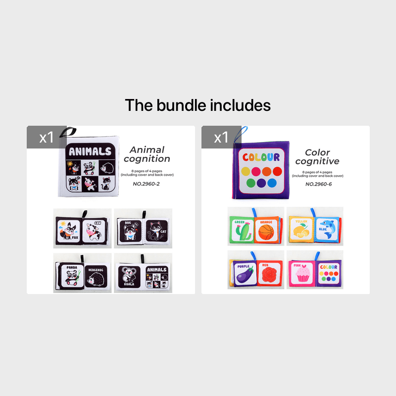 Baby Cloth Book for Toddlers 0-3 Years Black and White Cloth Educational Toy