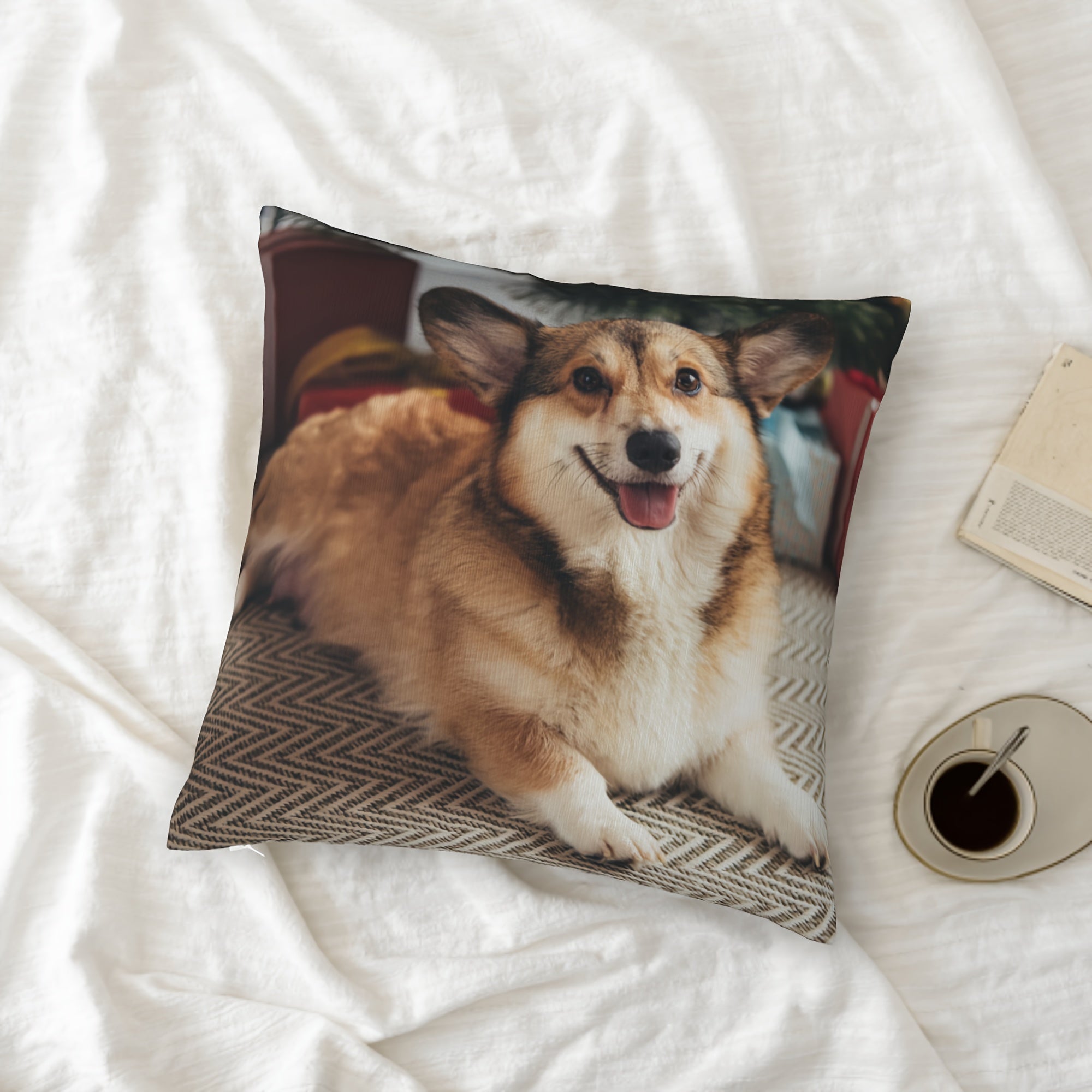 Custom Pet Photo Pillow Memorial Gift 45cm Short Plush Dog Loss
