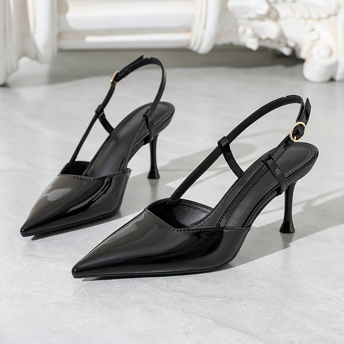 Women's Red Pointed Toe Stiletto Heels with Ankle Strap for Weddings and Parties