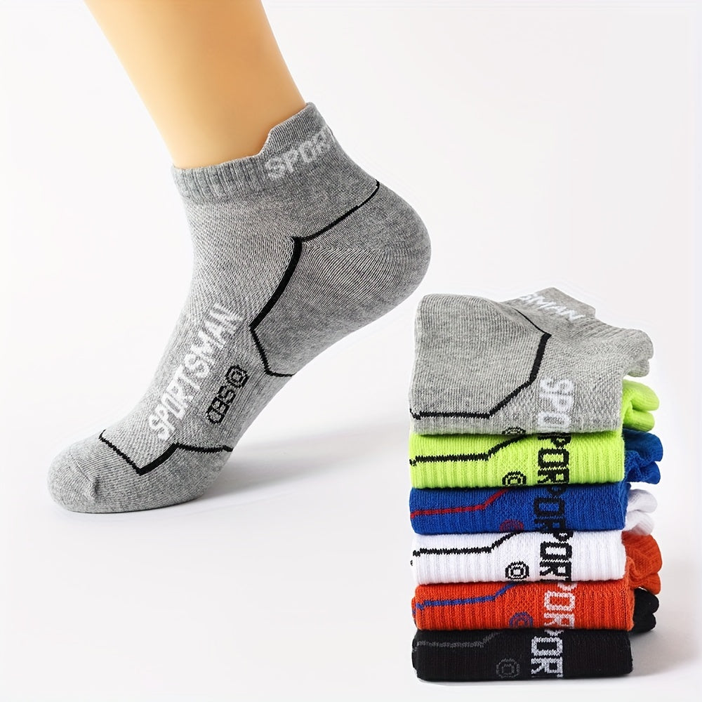 Men's Short Socks 6 Pairs Breathable Sweat-Absorbing All-Season Casual Low-Cut