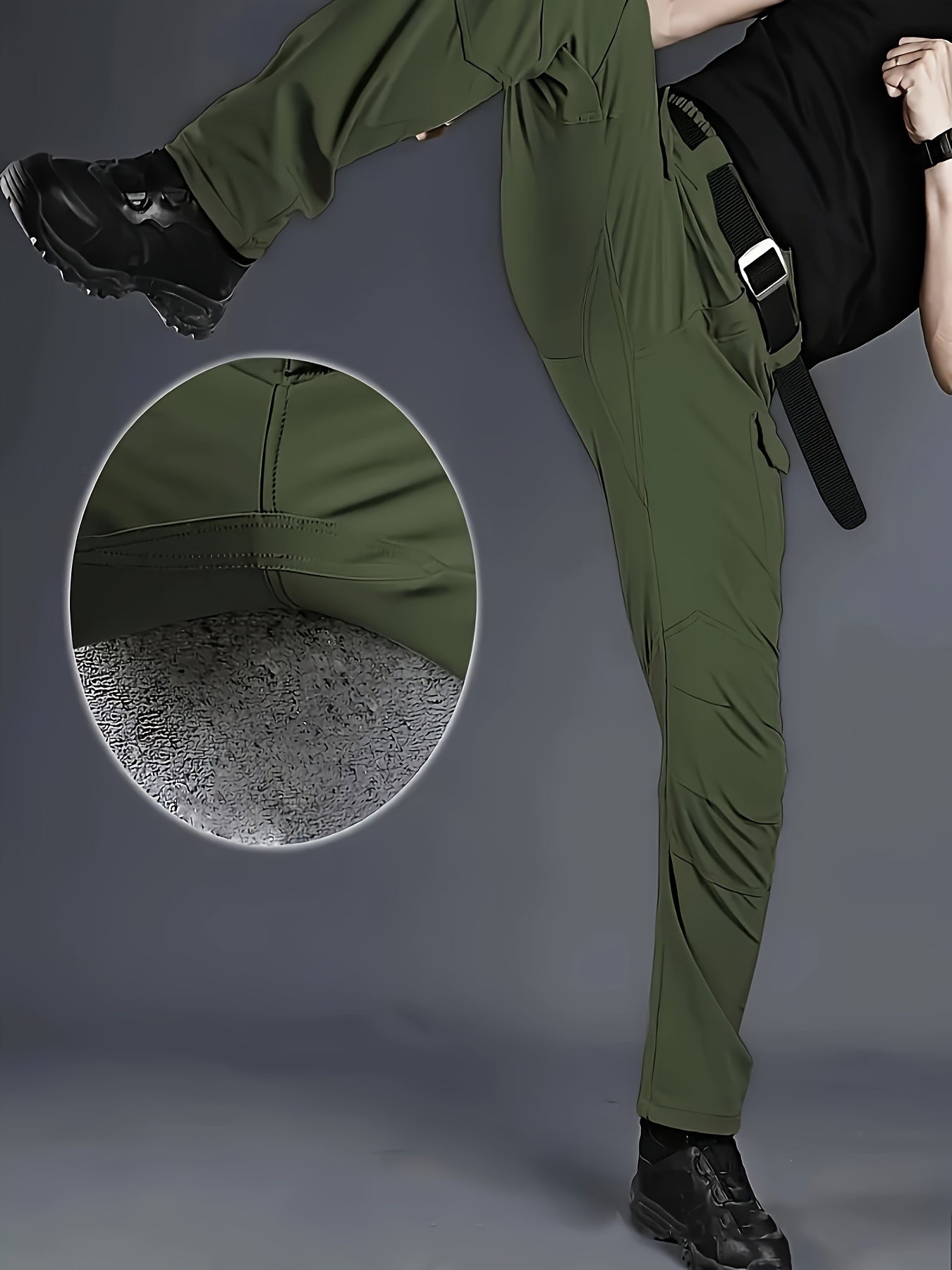 Men's Cargo Pants Durable Polyester Spandex Multi-Pocket Casual All-Season