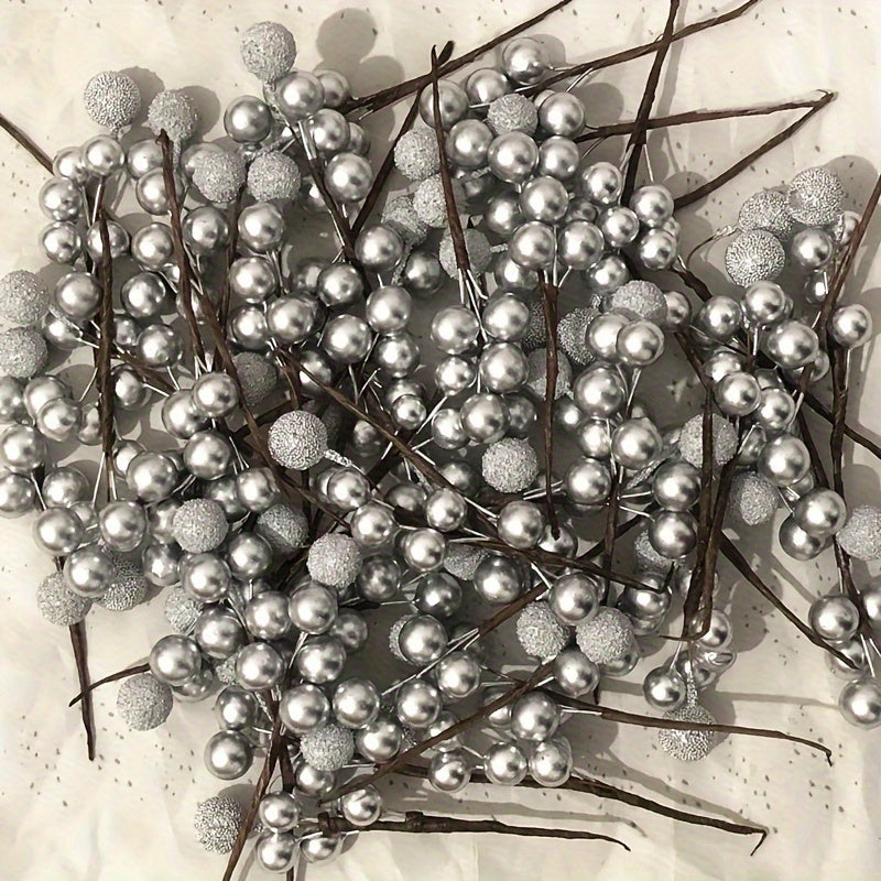 Christmas Berry Garland with Gold and Silver Plastic Berries for Festive Decor