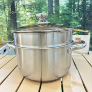 Zarif Sovg'a Qutisi Kiritilgan - Yuqori Sifatli Noxush Po'latdan Yasalgan Bug'lash Qozon To'plami, 1.8kg, Sabzavotlar, Dumplinglar, Sho'rvalar, Souslar uchun Ko'p Maqsadli - Barcha Pishirish Plitalari bilan Mos, Kerakli Oshxona Asbobi