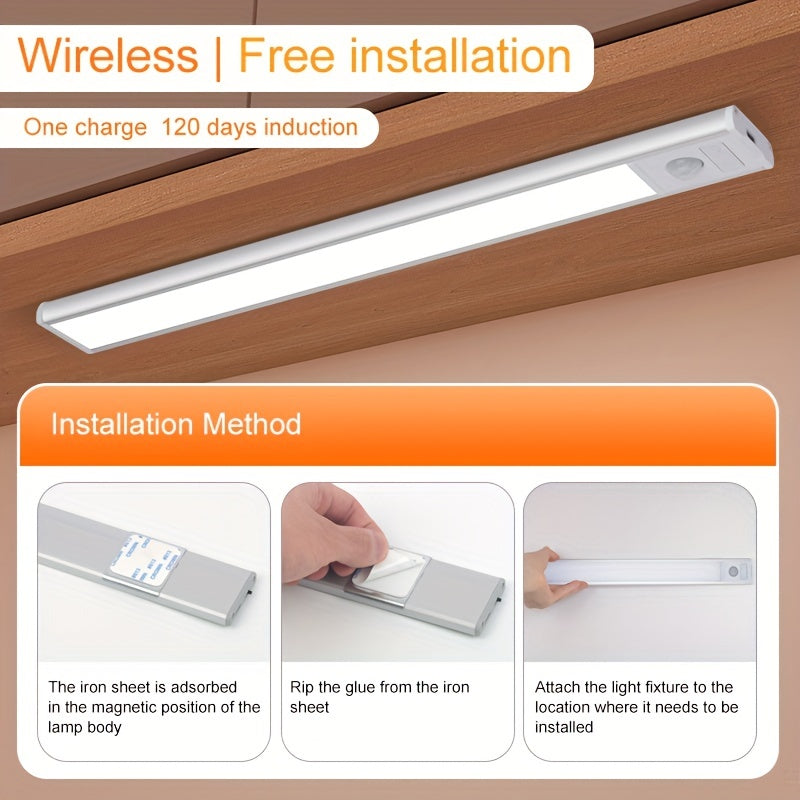 LED Motion Sensor Cabinet Lights Rechargeable USB Battery Powered for Home Use