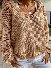 Plus Size Crochet Cover Up Knitted Top Hooded Long Sleeve Casual Spring Summer