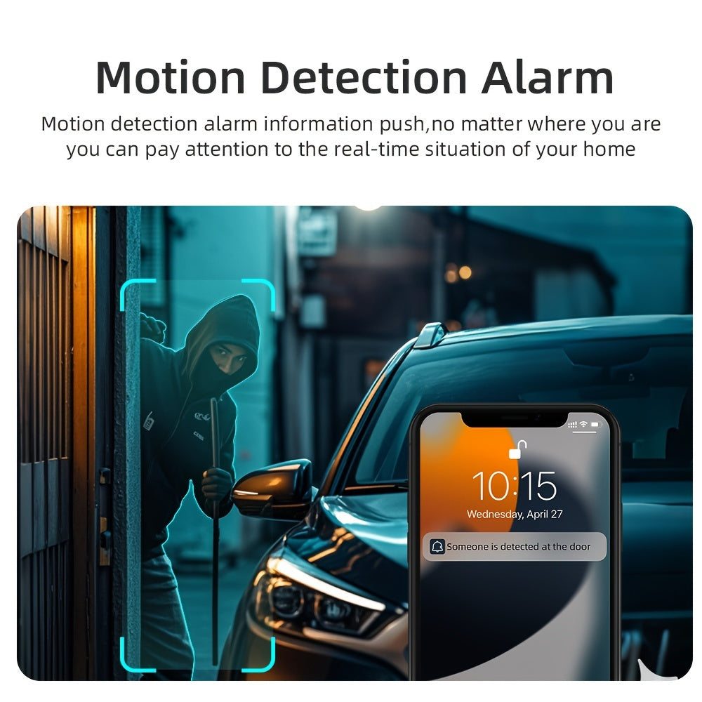 Wireless Outdoor Security Camera 1080p HD Night Vision Motion Detection Floodlight Two-Way Audio Wi-Fi