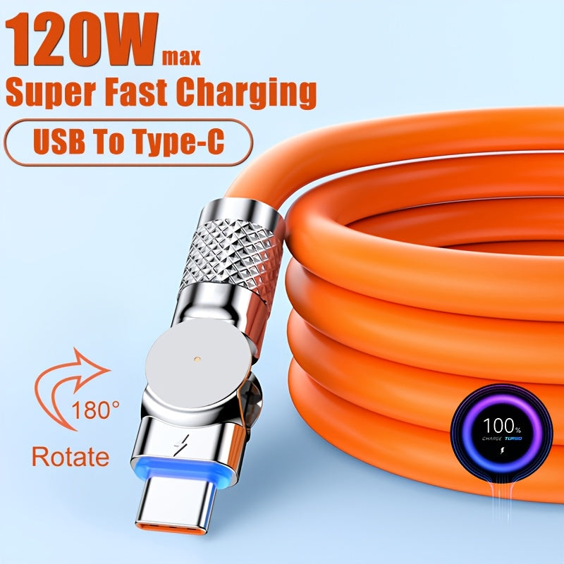 120W USB C Zaryadlash Kabeli tez ma'lumot uzatish va mobil qurilmalar uchun quvvat