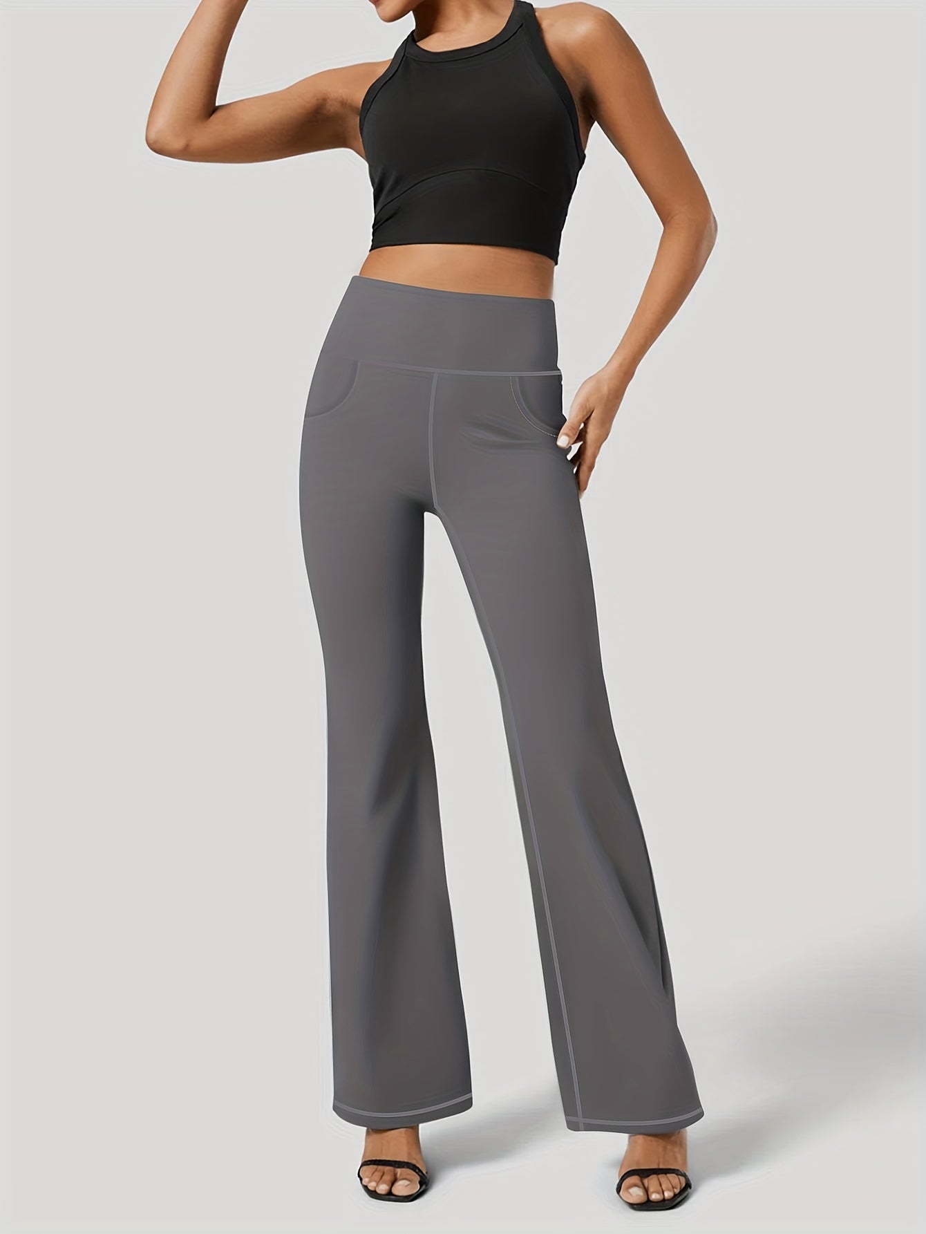 Women's Plus Size High-Waisted Flare Yoga Leggings Casual Sports Pants