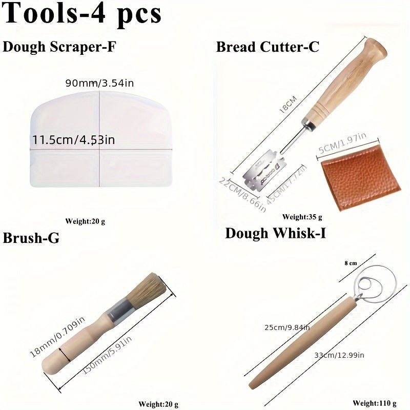 Yangi dizayn qilingan Rattan Nonni Isitish Savati To'plami, professional va uy pishiruvchilar uchun ideal. To'plamda mukammal Sourdough nonlari uchun oziq-ovqat xavfsizligi bilan ta'minlangan xamir fermentatsiya vositalari mavjud.