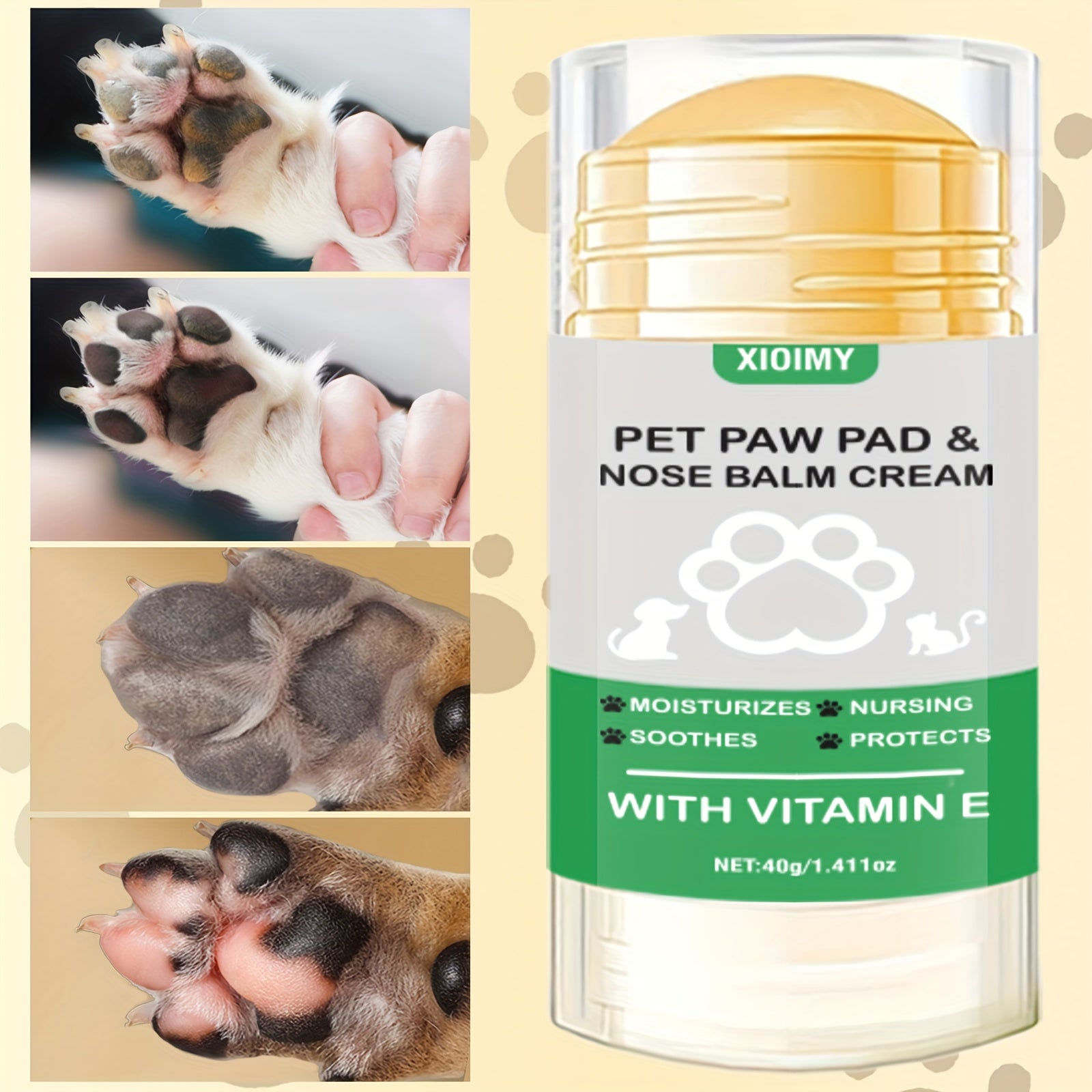 Pet Paw and Nose Balm Stick 1.4oz Hydrating Moisturizer for Cats and Dogs