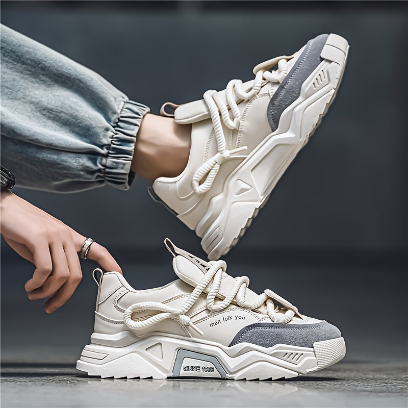 Unisex All-Season Casual Sports Sneakers with Rubber Sole and Lace Closure