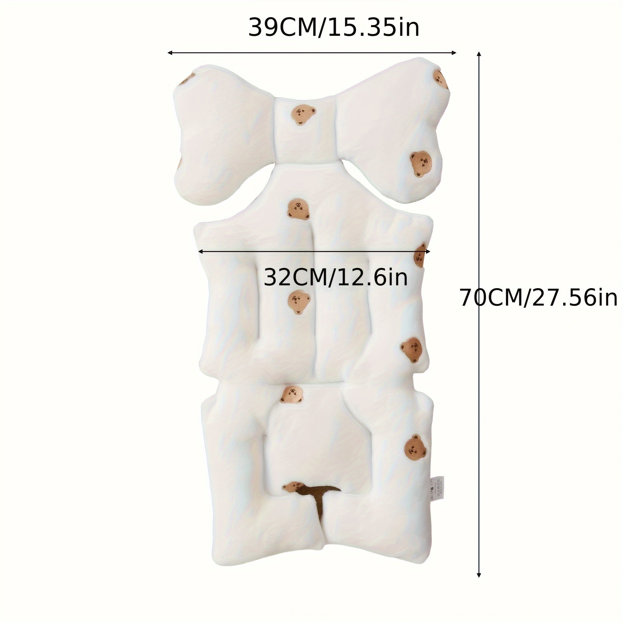 Almohadilla para asiento de cochecito infantil, suave y acogedora, con bordado, lavable a máquina, comodidad durante todo el año