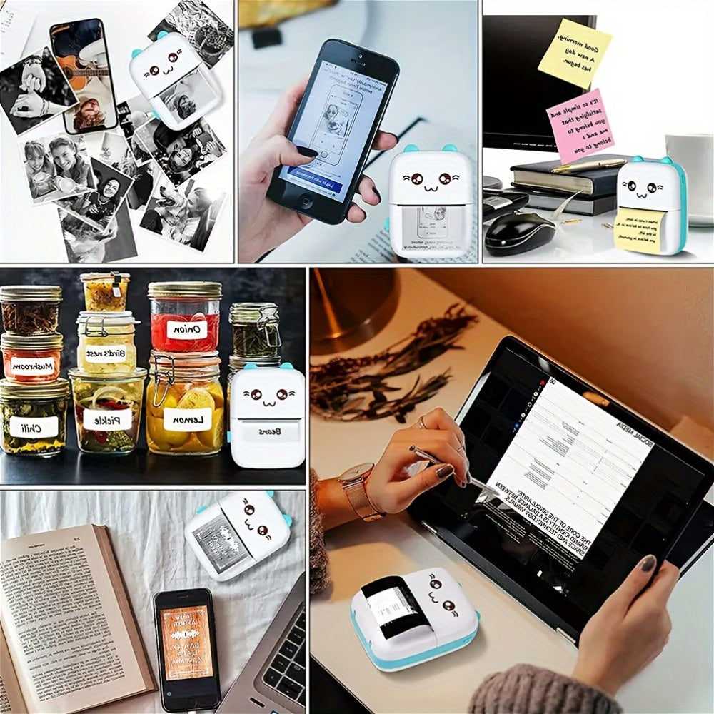 Rang-barang yopishqoq stiker rulolari 57x25mm yaltiroq, kompostlanadigan, mini printerlar uchun fotosuratlar, eslatmalar