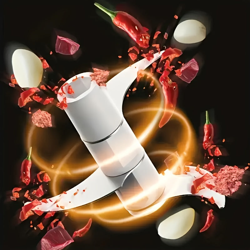 O'zgaruvchan qo'shimchalar va shaffof idishlar bilan qayta to'ldiriladigan elektr sarimsoq maydalagich va sabzavot maydalagich.