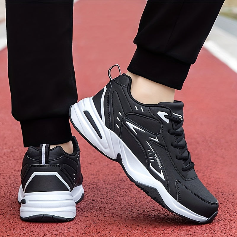 Men's Casual Running Shoes with Striped and Solid Design Breathable Fabric TPR Sole